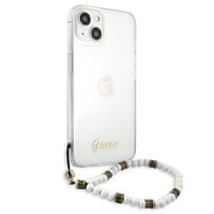 Guess GUHCP13MKPSWH hard silikonové pouzdro iPhone 13 6.1" transparent White Pearl