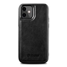 iCARER kožené pouzdro na iPhone 12 Mini 5.4" Oil wax real leather back cover Black