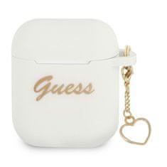 Guess GUA2LSCHSH pouzdro na Airpods 2. Generace / 1. Generace white Silicone Charm Collection