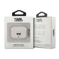 Karl Lagerfeld KLAPUKHGS pouzdro na AirPods PRO Silver glitter Karl`s head