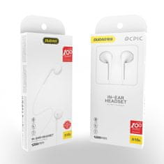 shumee Headset X10S kabelová sluchátka mini jack 3,5 mm bílá