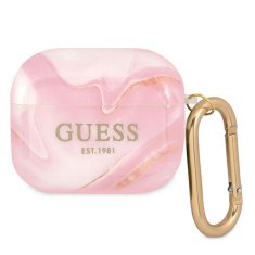 Guess GUA3UNMP pouzdro na Airpods 3. Generace pink Marble Collection