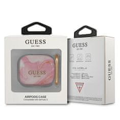 Guess GUA3UNMP pouzdro na Airpods 3. Generace pink Marble Collection