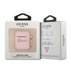 Guess GUA2SSSI pouzdro na Airpods 2. Generace / 1. Generace pink Silicone Vintage Script