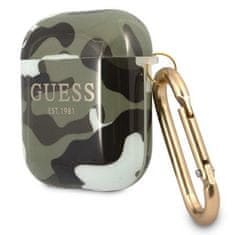 Guess GUA2UCAMA pouzdro na AirPods 2. Generace / 1. Generace khaki Camo Collection