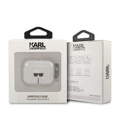 Karl Lagerfeld KLA3UKHGS pouzdro na AirPods 3. Generace Silver glitter Karl`s head