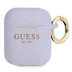 Guess GUA2SGGEU pouzdro na Airpods 2. Generace / 1. Generace purple Silicone Glitter