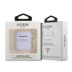 Guess GUA2SGGEU pouzdro na Airpods 2. Generace / 1. Generace purple Silicone Glitter