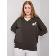 RELEVANCE Dámská halenka bavlněná plus size ALIDA tmavě khaki RV-BZ-6967.93_376007 Univerzální