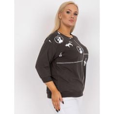 RELEVANCE Dámská halenka bavlněná plus size MARGERET khaki RV-BZ-7575.26P_385063 Univerzální