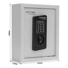 Rottner Keytronic 20 sejf na klíče šedý | Elektronický zámek | 24.5 x 30 x 11 cm
