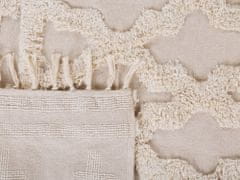 Beliani Bavlněný koberec 140 x 200 cm béžový SULUOVA