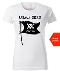 Hobbytriko Dámské vodácké tričko s vlastním potiskem - Pirátská vlajka Barva: Bílá (00), Velikost: M, Střih: dámský