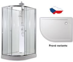 eoshop SIRIUS 120 x 90 cm - Sprchový box model 1 čiré sklo + sprchový set pravá vanička