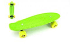 Teddies Skateboard - pennyboard 43cm, nosnost 60kg kovové osy, zelená, žlutá kola