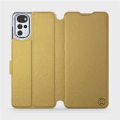 Mobiwear Flip pouzdro na mobil Motorola Moto G22 - C_GOS Gold&Gray