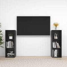 Greatstore TV skříňky 2 ks černé s vysokým leskem 107x35x37 cm dřevotříska