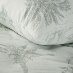 Eurofirany Bavlněné prádlo MONTE-5 Terra Collection 160x200 Eurofirany bílá ocel exotická palma rostlina