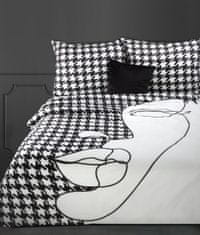 Eurofirany Macosatinové povlečení PREMIUM 160x200 Eurofirany houndstooth černá / bílá