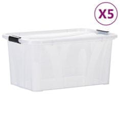 Greatstore Úložné boxy s víkem 5 ks průhledné 14 l