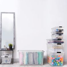 Greatstore Úložné boxy s víkem 2 ks průhledné 55 l