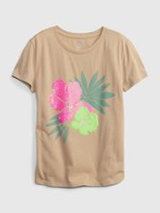 Gap Dětské organic tričko s flitry floral M