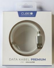 CUBE1 premium datový kabel USB>microUSB, 1m LM06-1861B, bílý