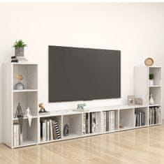 Greatstore TV skříňky 4 ks bílé s vysokým leskem 107x35x37 cm dřevotříska