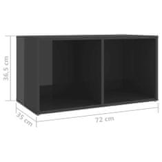 Greatstore TV skříňky 2 ks šedé vysoký lesk 72 x 35 x 36,5 cm dřevotříska