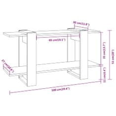 Vidaxl Knihovna hnědý dub 100 x 30 x 51 cm kompozitní dřevo