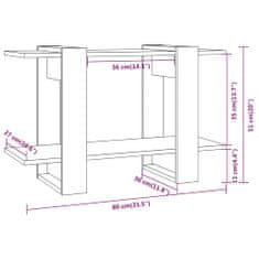 Vidaxl Knihovna / dělicí stěna hnědý dub 80 x 30 x 51 cm