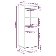 Greatstore Komoda bílá 37 x 34 x 110 cm masivní borové dřevo