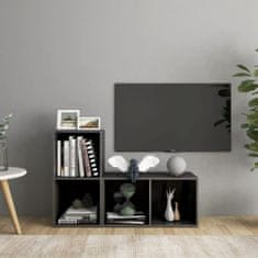 Greatstore TV skříňky 2 ks šedé vysoký lesk 72 x 35 x 36,5 cm dřevotříska