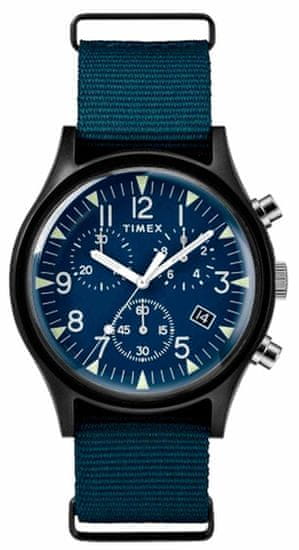 Timex MK1 Aluminium Chrono, modré s textilním řemínkem