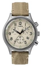 Timex MK1 Aluminum Chrono, s béžovým textilním řemínkem