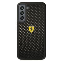 Ferrari FEHCS22MFCAK hard silikonové pouzdro Samsung Galaxy S22 PLUS 5G Black On Track Real Carbon