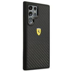 Ferrari FEHCS22LFCAK hard silikonové pouzdro Samsung Galaxy S22 Ultra 5G Black On Track Real Carbon