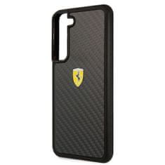 Ferrari FEHCS22SFCAK hard silikonové pouzdro Samsung Galaxy S22 5G Black On Track Real Carbon