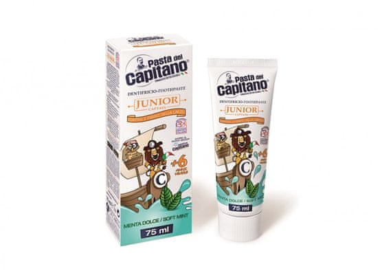 Pasta Del Capitano JUNIOR CAPTAIN MENTA DOLCE SOFT MINT - dětská zubní pasta s mátou 6+ 75 ml