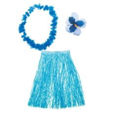 funny fashion Kostým havajská tanečnice s květem modrá