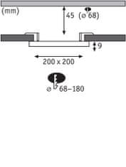 Paulmann PAULMANN VariFit LED vestavné svítidlo Veluna Edge IP44 hranaté 200x200mm 3000K bílá stmívatelné 79949