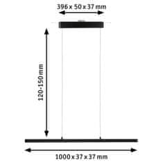 Paulmann PAULMANN URail LED závěs Smart Home Zigbee Lento 3x13,5W měnitelná bílá stmívatelné 230V černá mat 95579