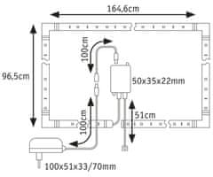 Paulmann PAULMANN MaxLED 250 LED Strip TV Comfort základní sada 75 Zoll 5,1m 25,5W 230lm/m 28LEDs/m RGBW plus 36VA 78877