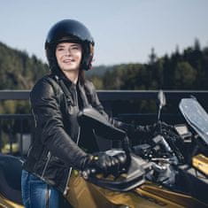 W-TEC Dámská kožená moto bunda Hagora Barva matně černá, Velikost XL