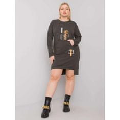 RELEVANCE Dámské šaty plus size teplákové AKIRA tmavě khaki RV-SK-7178.44_378921 Univerzální