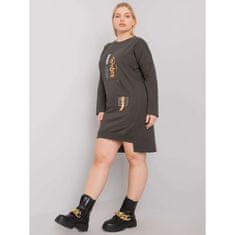 RELEVANCE Dámské šaty plus size teplákové AKIRA tmavě khaki RV-SK-7178.44_378921 Univerzální