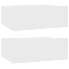 shumee Nástěnné noční stolky 2 ks bílé 40 x 30 x 15 cm dřevotříska