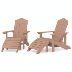 Greatstore Zahradní křesla Adirondack 2 ks s podnožkami HDPE hnědá