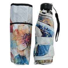 Clayre & Eef Skládací deštník WHITE FLOWERS JZUM0033