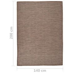 Greatstore Venkovní hladce tkaný koberec 140x200 cm hnědá